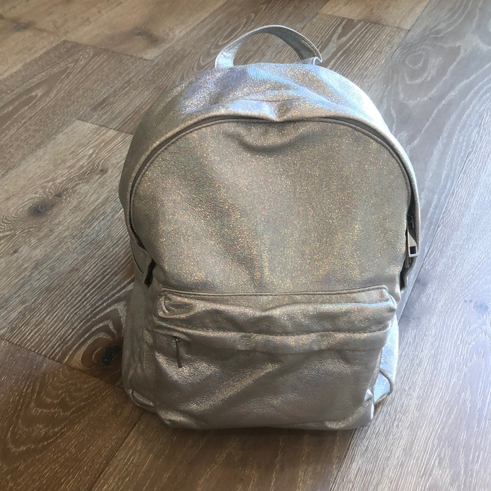Iridescent Silver Rainbow Mini Backpack - image 3